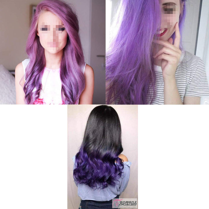 Unisex Disposable Temporary Hair Coloring Styling Hair Mud Disposable Hair Coloring Hair Wax Disposable Hair Cream Halloween Dress Up (purple)