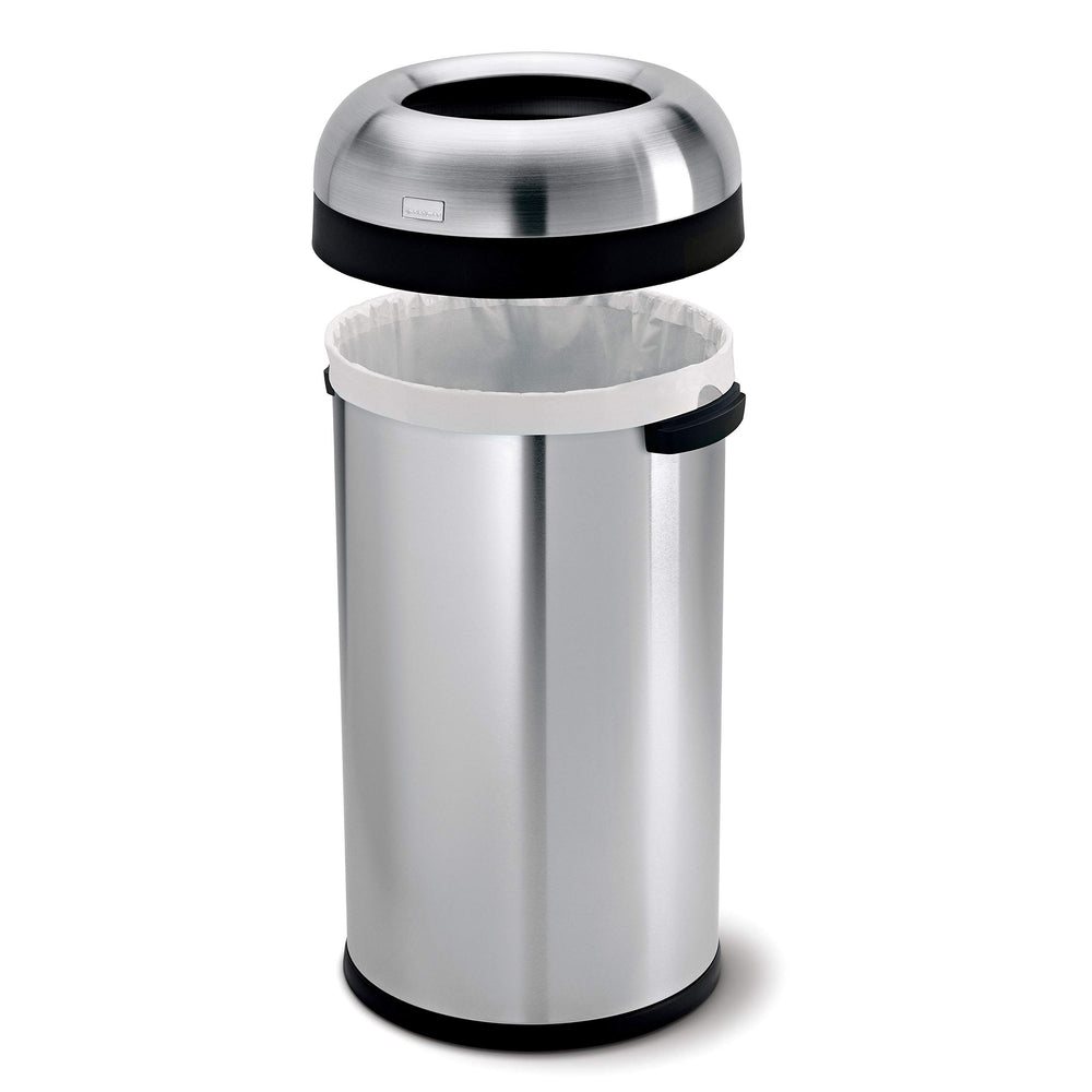Bullet Open Top Trash Can, Commercial Grade, Heavy Gauge Stainless Steel, 60 L / 16 Gal