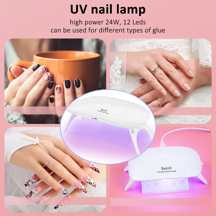 Led Uv Nail Lamp UV Light for Resin, 24W, Industry Featured Low Heat Function, Cures 5 Fingernails or toenails at The Same time, Compatible with All Gels, for Gel Nail Resin.