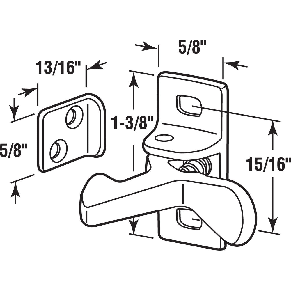 Prime-Line U 10883 Cabinet Door Elbow Catch, Cast Aluminum, Bronze Finish (Single Pack)