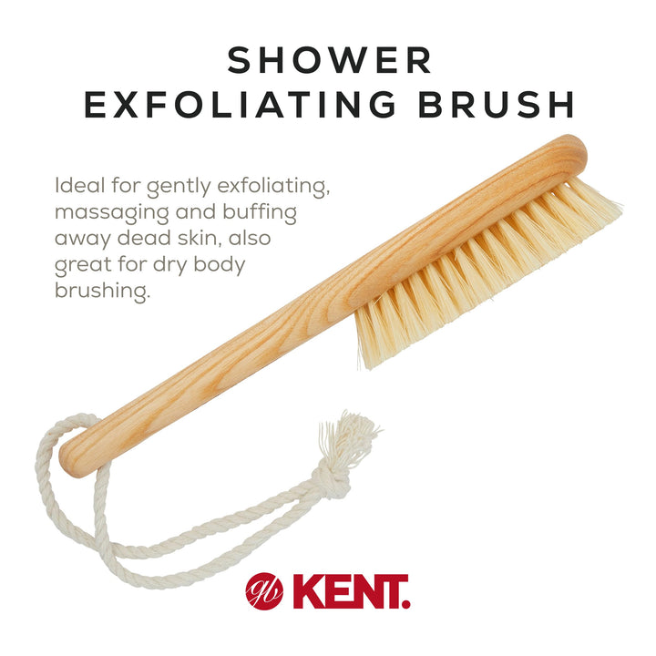Kent FD6 Pure Beechwood Natural Bristle Bath & Body Brush