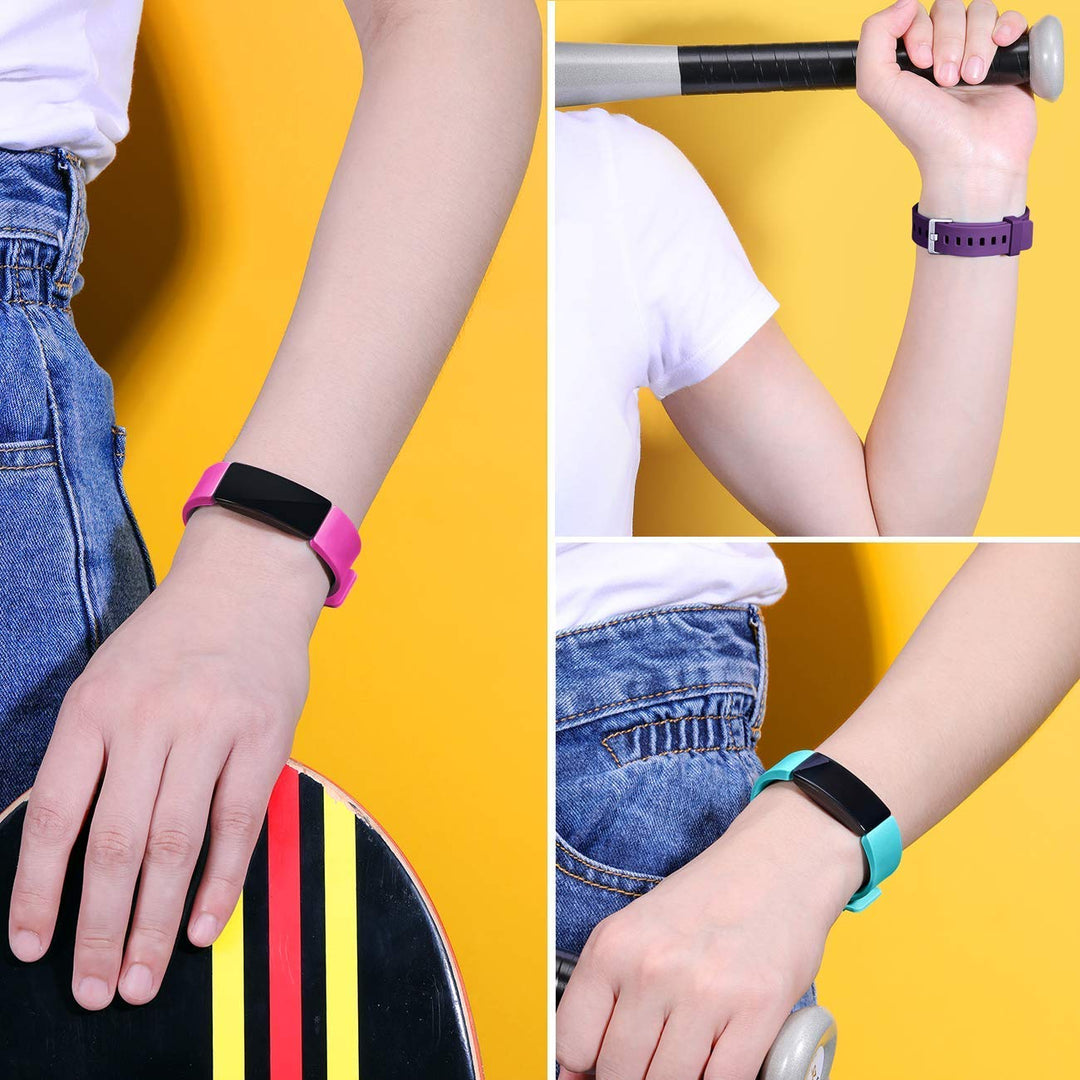 Bands Compatible with Fitbit Inspire 2 Bands for Women, Soft Bands Compatible with Fitbit Inspire Bands, Sports Bands Compatible with Fitbit Inspire HR Bands, Large, Rose Pink, Teal, Plum