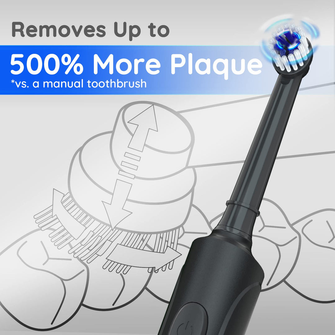 Electric Toothbrush USB Fast Charging 3 Modes Rotary Toothbrushes Rechargeable Spin Toothbrushes with 4 Round Brush Heads for Adults & Kids (Over 8 Years Old)