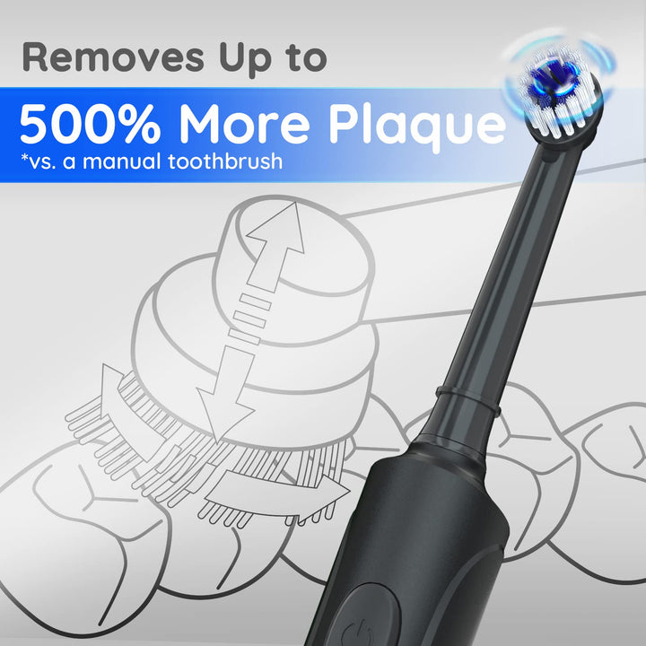 Electric Toothbrush USB Fast Charging 3 Modes Rotary Toothbrushes Rechargeable Spin Toothbrushes with 4 Round Brush Heads for Adults & Kids (Over 8 Years Old)