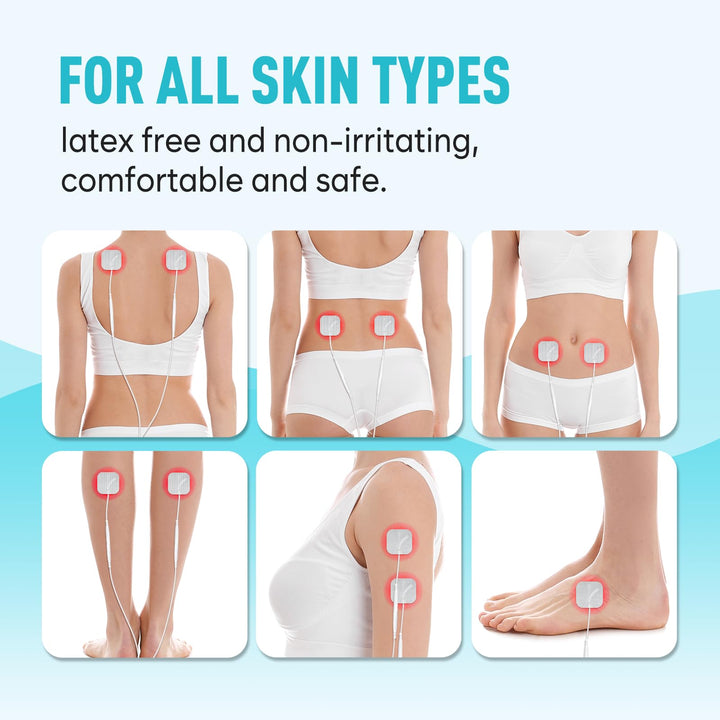 8 Pads of Easy@home 2â€Âx2†TENS Unit Reuseable Self Stick Carbon Electrode Pad - Non Irritating