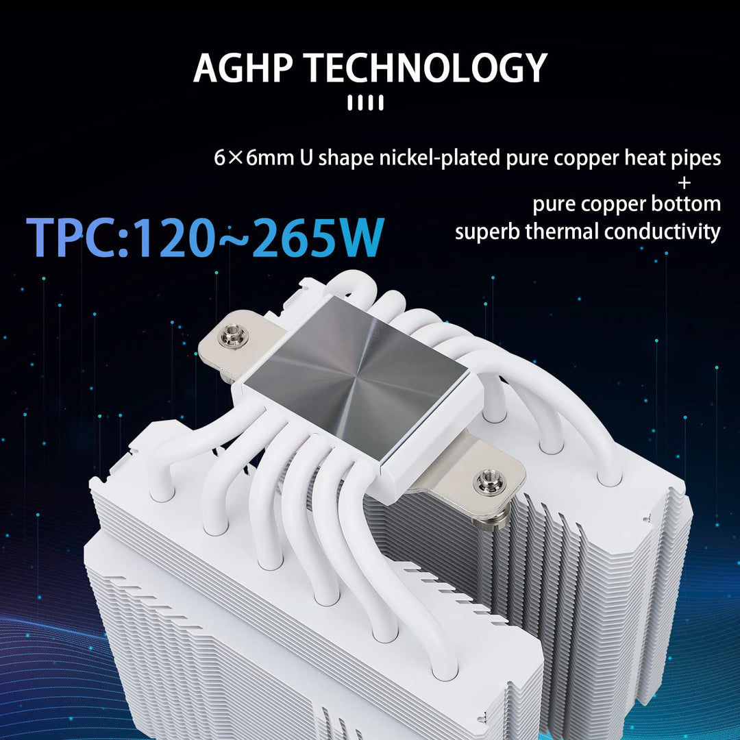 Peerless Assassin 120 SE ARGB White CPU Air Cooler, 6 Heat Pipes Cpu cooler, Dual 120mm TL-C12CW-S PWM Fan, Aluminium Heatsink Cover, AGHP Technology, for AMD AM4/AM5 Intel 1700/115X/1200