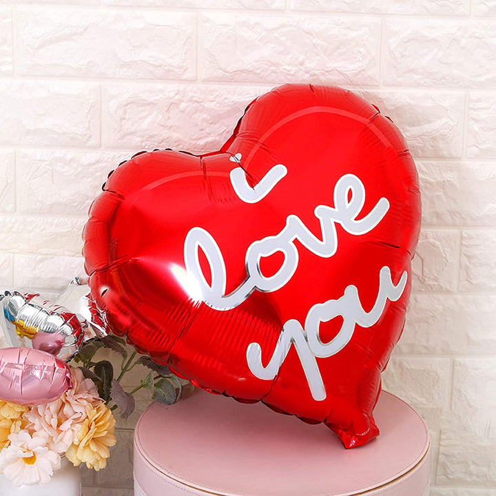 Valentines Day Decorations Balloons,Love Heart Foil Balloons,i Love You Balloon,10Pcs(Red)