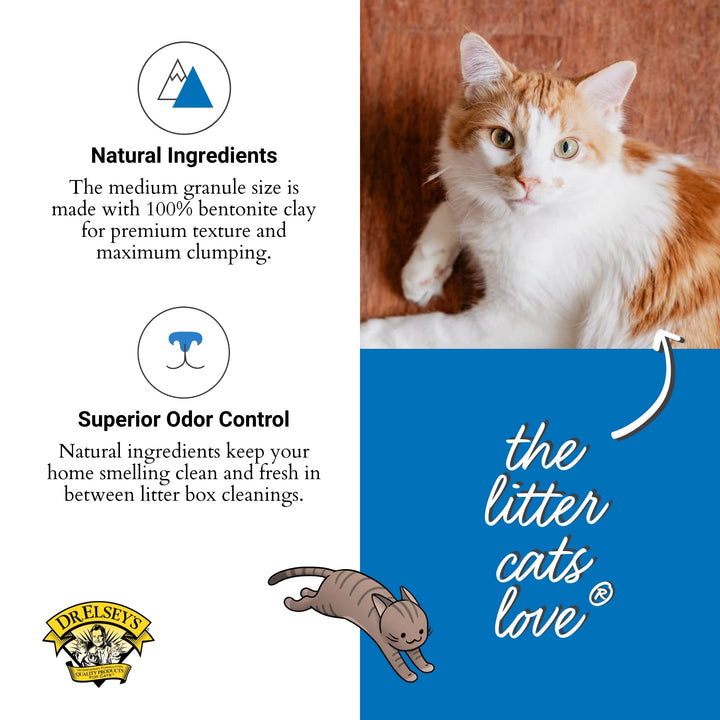 Dr. Elsey's Premium Clumping Cat Litter - Ultra - 99.9% Dust-Free, Low Tracking, Hard Clumping, Superior Odor Control, Unscented & Natural Ingredients