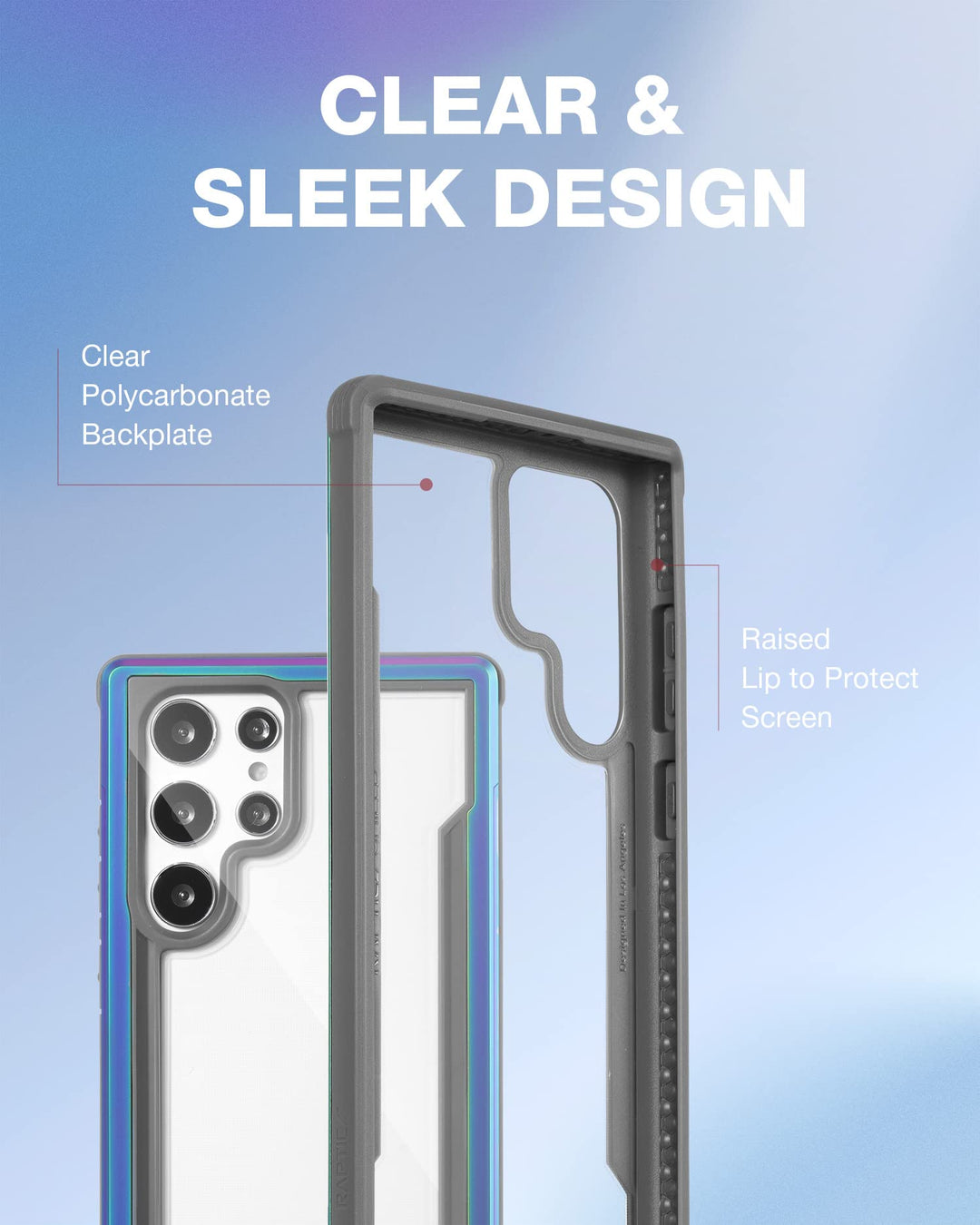 Shield Case Compatible with Samsung Galaxy S22 Ultra, Shockproof Military Grade Protection Slim Cases, Durable Protector Covers for S22 Ultra, Iridescent