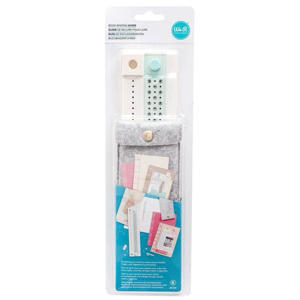 , Journal Book Binding Punch Guide Set, Includes Guide, Awl, Curved and Straight Needle, Waxed Thread, Japanese Stitching Template and Storage, for Japanese and Copic Bound Books