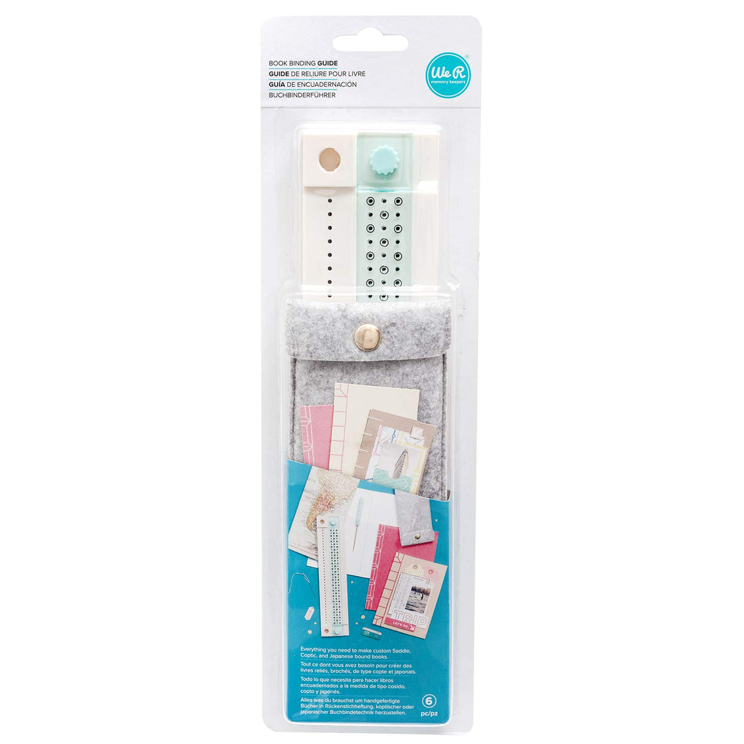 , Journal Book Binding Punch Guide Set, Includes Guide, Awl, Curved and Straight Needle, Waxed Thread, Japanese Stitching Template and Storage, for Japanese and Copic Bound Books