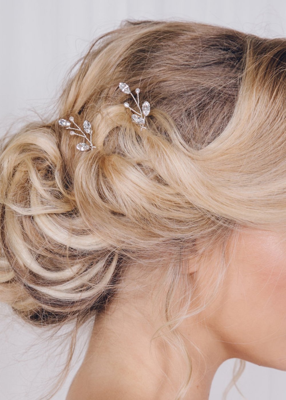 FXmimior 3 PCS Bridal Women Vintage Wedding Party Hair Pins Crystal Hair Accessories (Silver)