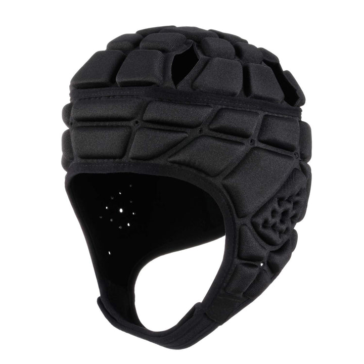 Rugby Soft Helmet Soccer Headgear Scrum Cap 7v7 Flag Football Headguard for Adult X-Large (Black)
