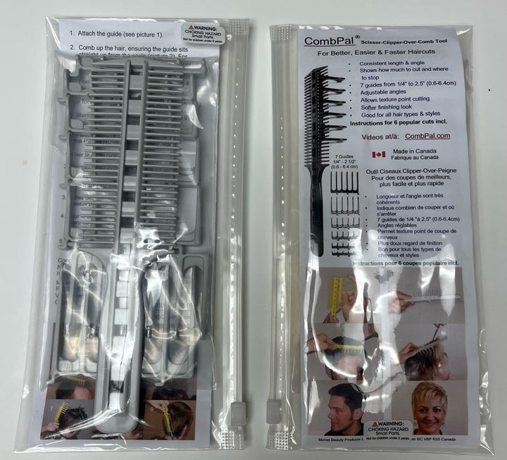 Scissor Clipper Over Comb - Barber Home Haircutting Guide Set (Classic Set, Gray)