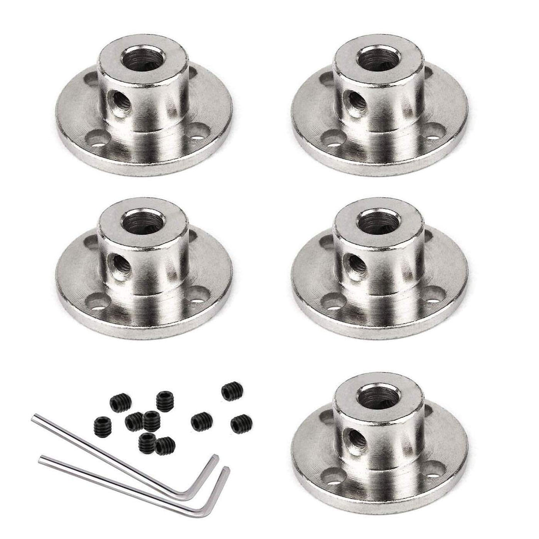 5Pack 8mm Rigid Flange Shaft Coupling Guide Shaft Support Coupler, Metal Axis Bearing Fittings Motor Connector