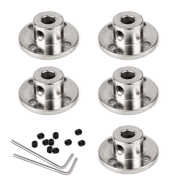 5Pack 8mm Rigid Flange Shaft Coupling Guide Shaft Support Coupler, Metal Axis Bearing Fittings Motor Connector