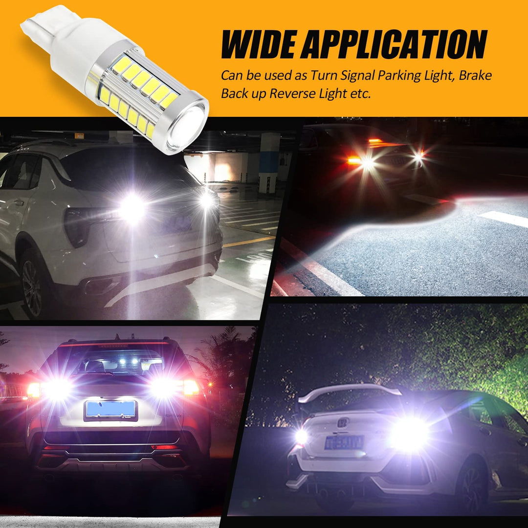 7440 W21W 7441 LED Bulbs, 6500K White, Super Bright 7440A 7440AL LED Backup Reverse Lights for Cars Trucks Motorcycles, 3030-SMD 12V, Pack of 2