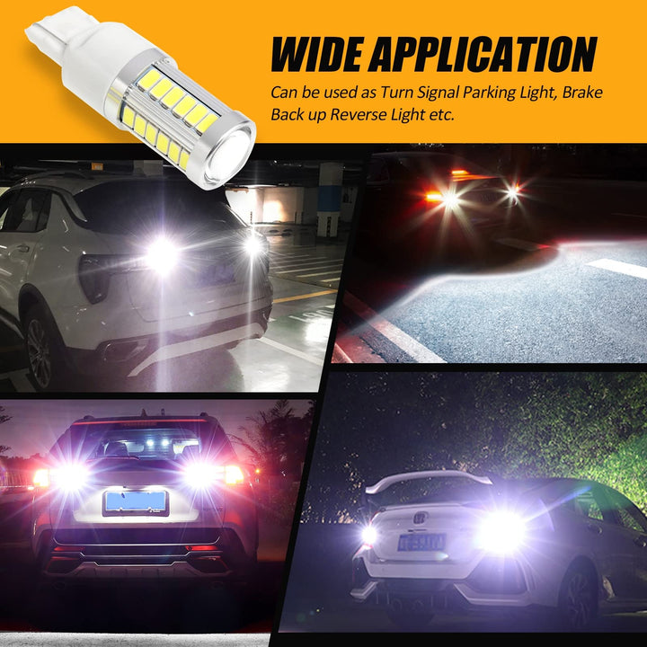 7440 W21W 7441 LED Bulbs, 6500K White, Super Bright 7440A 7440AL LED Backup Reverse Lights for Cars Trucks Motorcycles, 3030-SMD 12V, Pack of 2