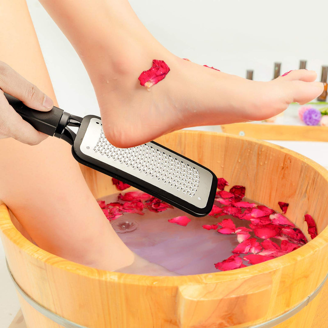 Foot Scrubber,Stocking Stuffers Callus Remover for Feet,Professional Foot File for Dead Skin,Pedicure Supplies Stainless Steel Heel Scraper for Feet, Can Be Used On Both Dry and Wet Feet.