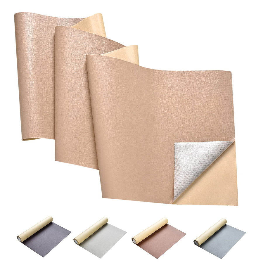 Leather Tape 10X53 Inch Self-Adhesive Leather Repair Patches Kit, Leather Patch for Sofas, Furniture, Drivers Seat, Couch (DarkBeige)