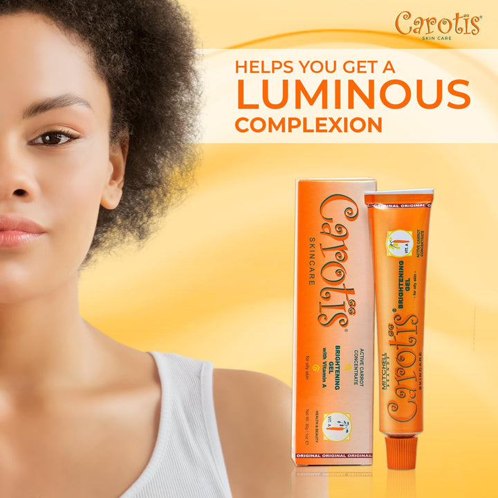 Brightening Gel | 30g / 1 fl oz | Fade Dark Spots on: Face Armpit, Body Knees, Feet, Hands, & Even Out Skin Tone | with Carrot Oil and Alpha Arbutin, For