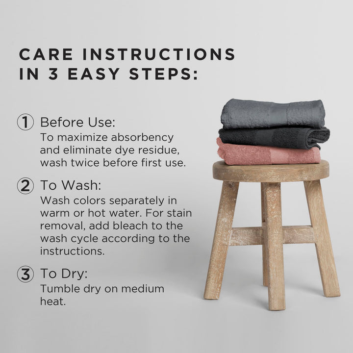 Colorsafe Towel, Black, 6 Count