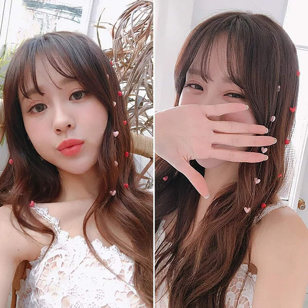 3 Pcs Resin Love Shape Long Hair Decorative Headdress Hair Clip Hair Extensions With Comb Invisible Streamline Hairpin Hair Accessories