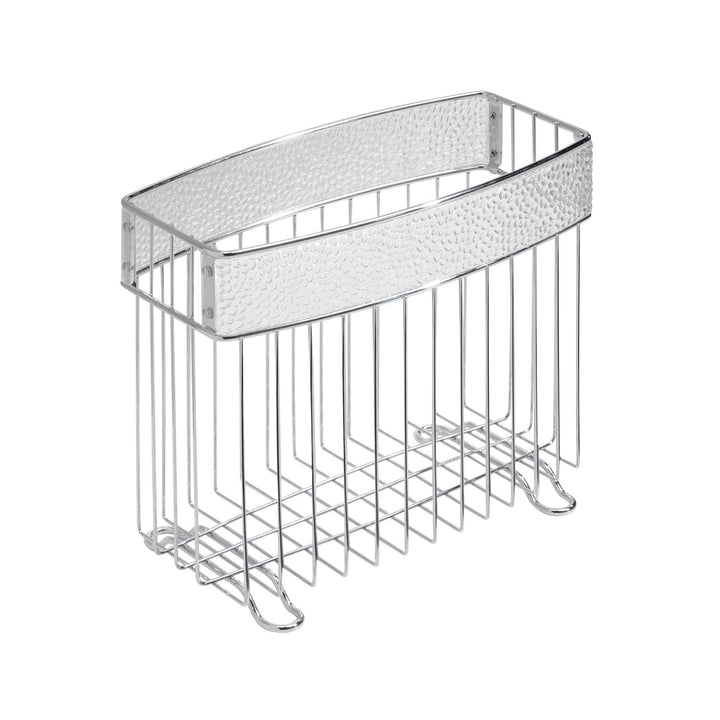 iDesign 33350 Rain Metal Free-Standing Magazine Holder, Newspaper and Book Storage for Bathroom, Office, Bedroom, Den, 5 x 10 x 8.5