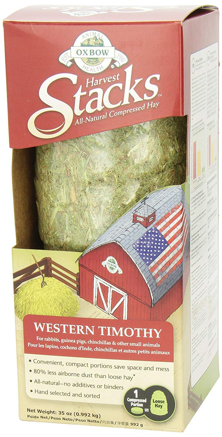 Animal Health Harvest Stacks, Western Timothy Hay, Guinea Pig Hay, Small Pet Bunny Supplies, Western Timothy for Rabbits, Guinea Pigs, Chinchillas, Hamsters & Gerbils, 35 oz.