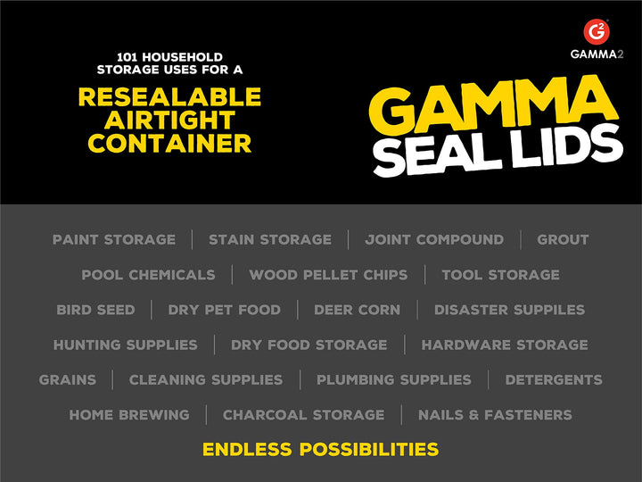 Gamma Seal Lid for Utility Buckets - Fits 3.5, 5, 6 & 7 gallon buckets, Yellow, Made in USA