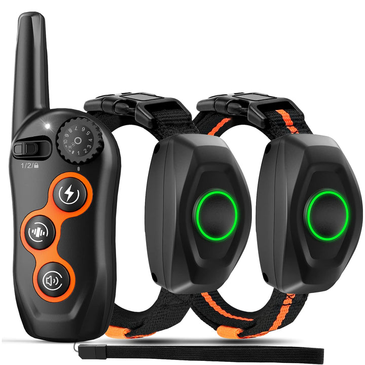 Dog Training Collar, IPX7 Waterproof Dog Shock Collar with Remote Control Range 1300ft, 3 Training Modes, Beep, Shock, Vibration, Rechargeable Shock Collar for Large Medium Small Dogs