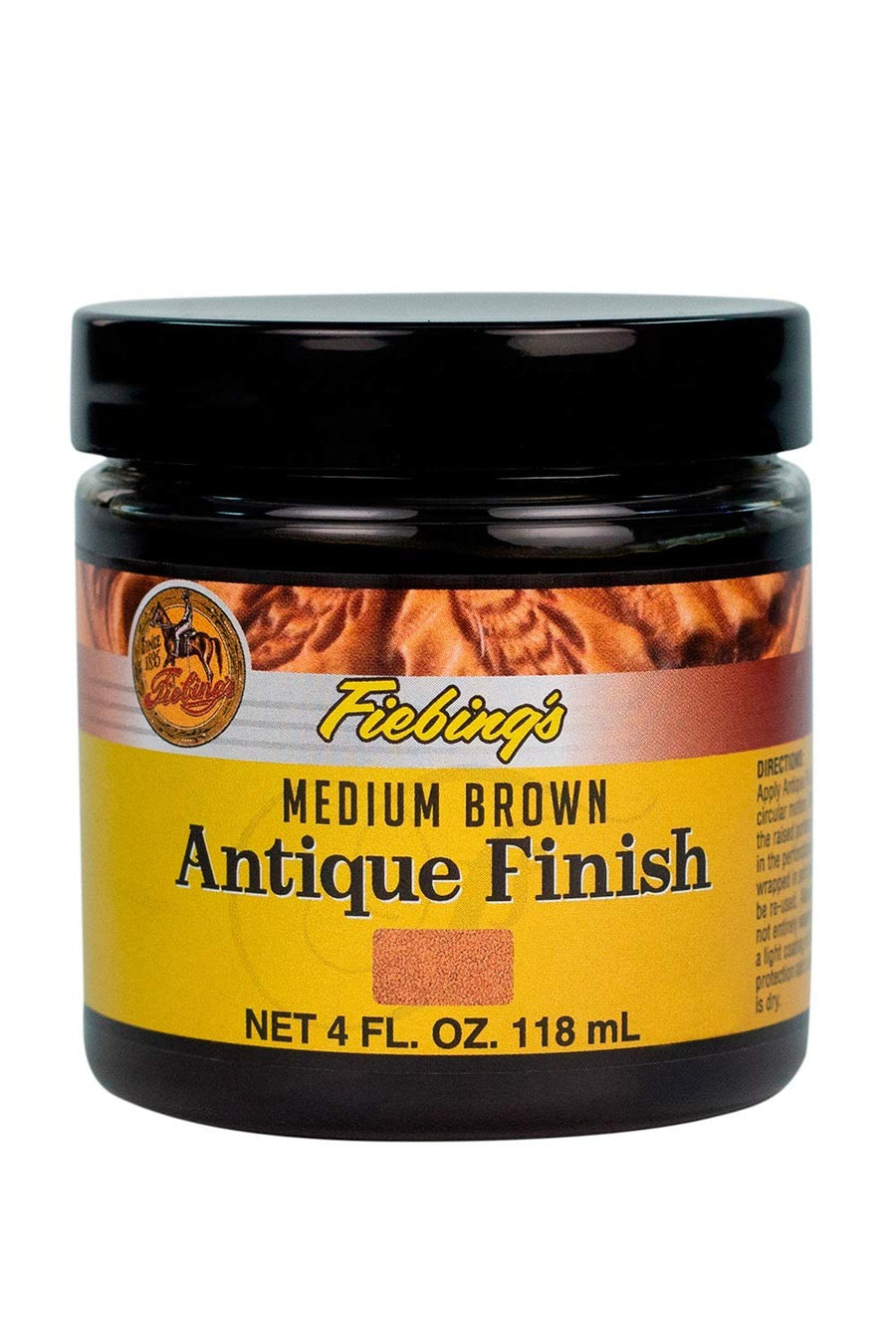 Antique Finish (4 oz) - Two-Toned Effect Emphasizes Leathercraft Embossing - Antiquing & Restoration Paste for Contrasted Accent Finish on Leather Boot, Shoe, Purse, Belt (Medium Brown)