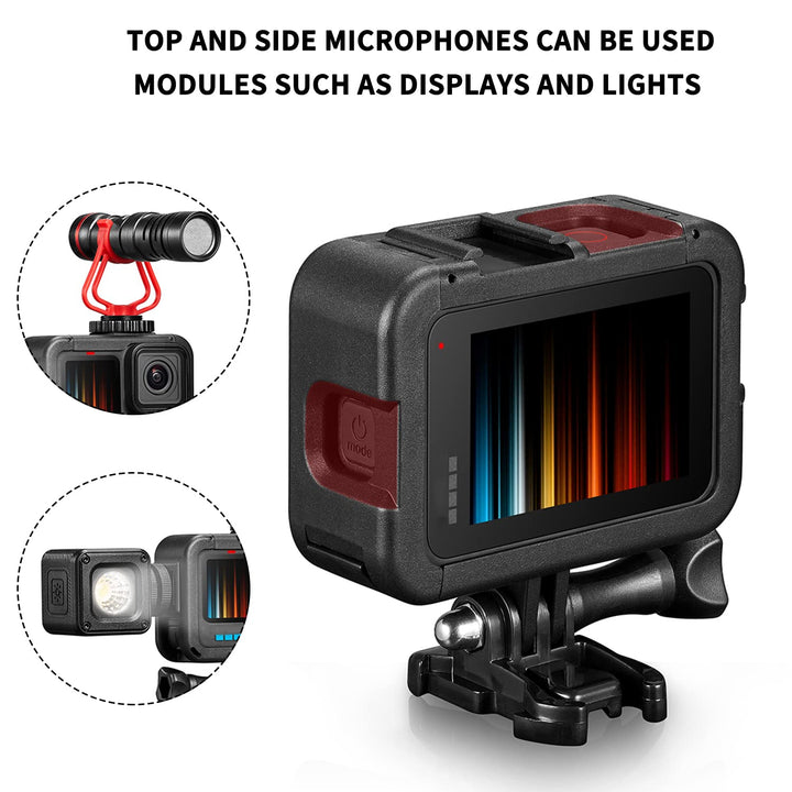 Protective Housing Case Battery Cover Door for GoPro Hero 11 Hero 10 Hero 9 Black Frame with Lens Cap Accessories Kit