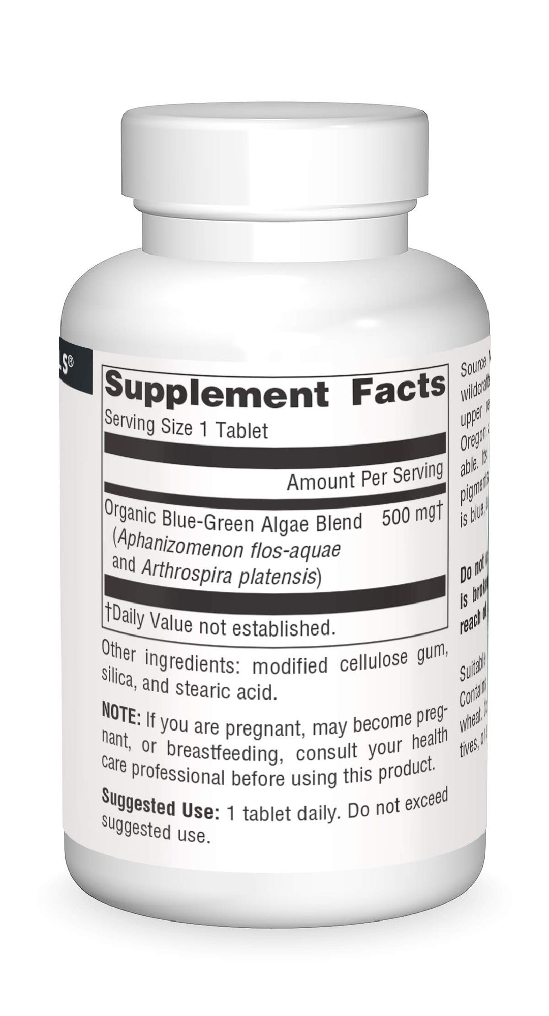 Blue Green Algae from Klamath Lake - Algae Superfood Supplement, 500 mg - 100 Tablets