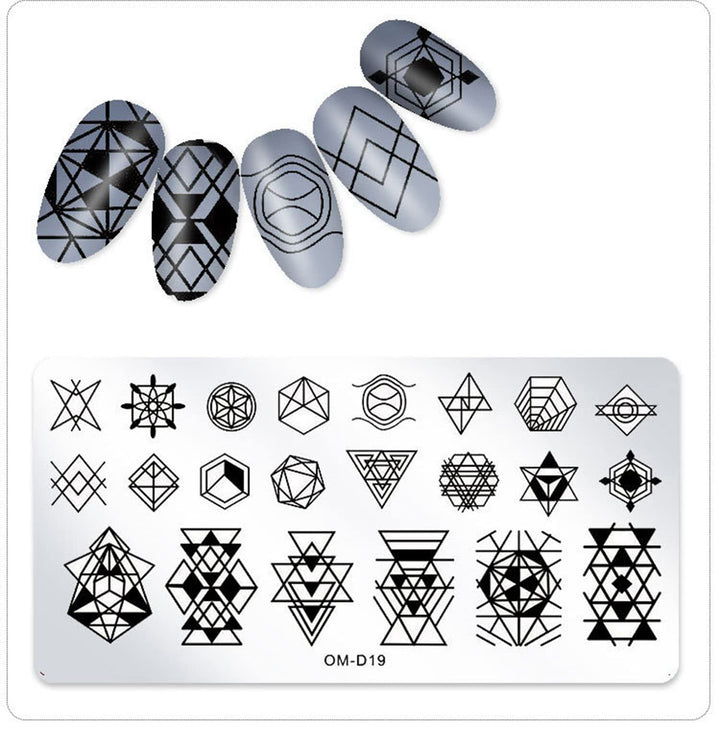 6Pcs Nail Art Stamping Plates With Nail Stamper And Scraper Kit Geometry Unicorn Animal Flower Image Templates Stamping Nail Art Tools
