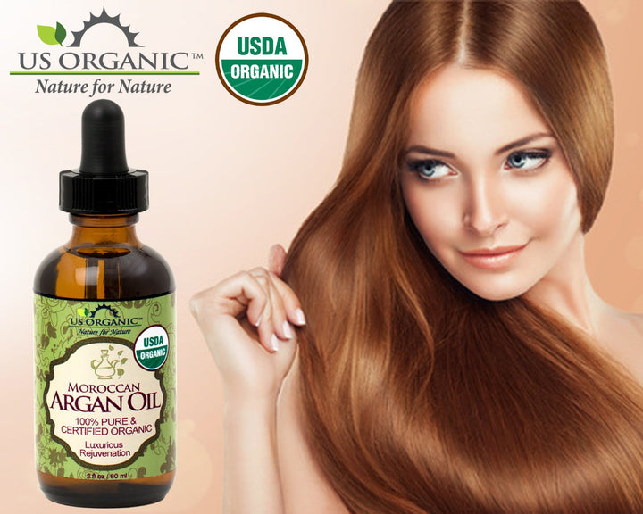 Moroccan Argan Oil, USDA Certified Organic,100% Pure & Natural, Cold Pressed Virgin, Unrefined, 2 Oz in Amber Glass Bottle, for Hair treatment, Skin, Nail, Cuticle, Sourced from Morocco.