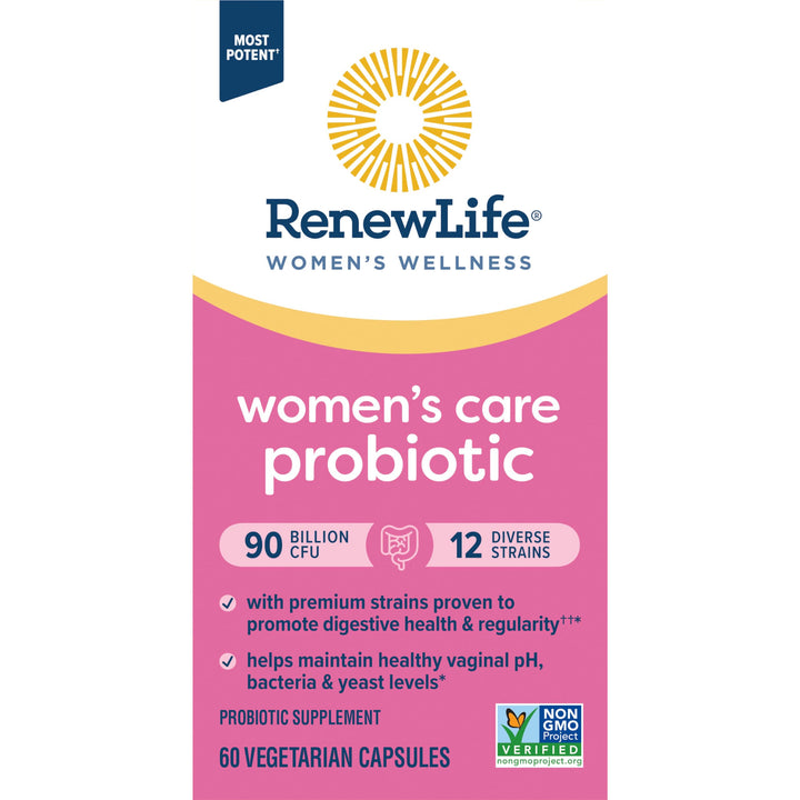 Women's Probiotic Capsules, Supports pH Balance for Women, Vaginal, Urinary, Digestive and Immune Health, L. Rhamnosus GG, Dairy, Soy and Gluten-Free, 90 Billion CFU - 60 Ct