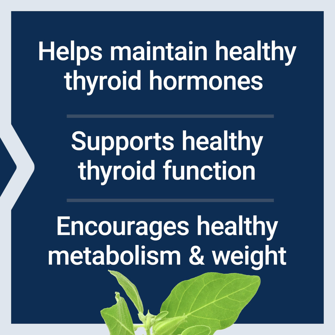 Thyroid Support Complex - Thyroid Health Support Supplement with Vitamins A, B, Iodine, Magnesium, L-Tyrosine, Ashwagandha & Ginseng for Energy – Non-GMO, Gluten-Free - 60 Capsules