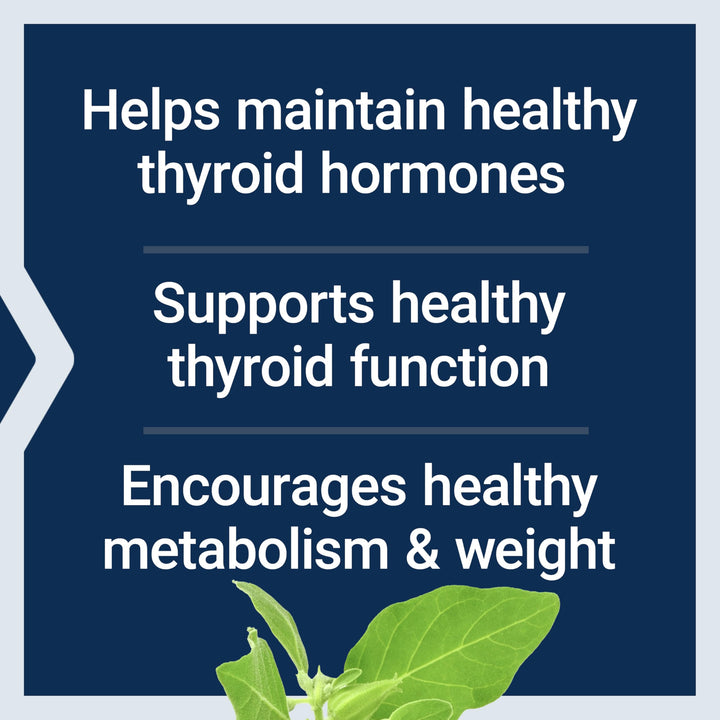 Thyroid Support Complex - Thyroid Health Support Supplement with Vitamins A, B, Iodine, Magnesium, L-Tyrosine, Ashwagandha & Ginseng for Energy – Non-GMO, Gluten-Free - 60 Capsules