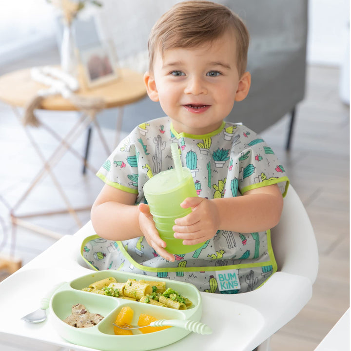 Bibs, Baby and Toddler Bibs, Bibs for Girls and Boys, Large for 1-3 Years, Short Sleeve Bib for Kids, Mess Proof Lightweight Waterproof Fabric Bib