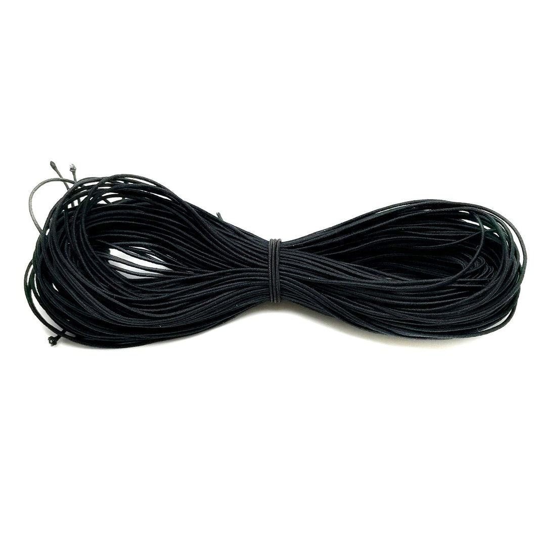 Amaney 0.8mm Black Elastic Cord Beading Threads Stretch String Fabric Crafting Cords for Jewelry Making 20m