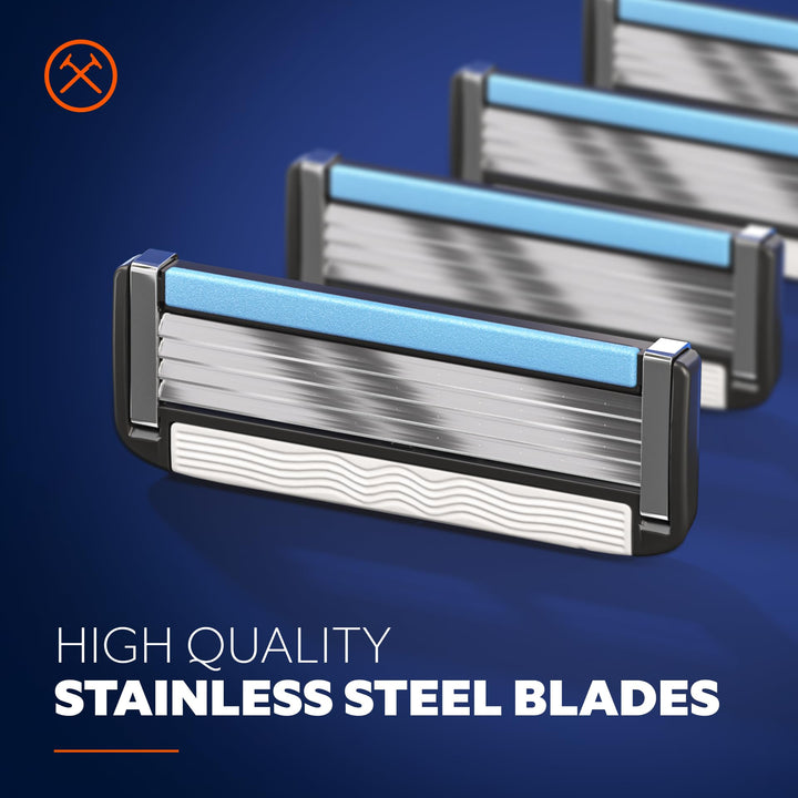 | 4 Blade Razor Refills (12 Pack) | Swift Rinse Blades for Longer and Thicker Hair