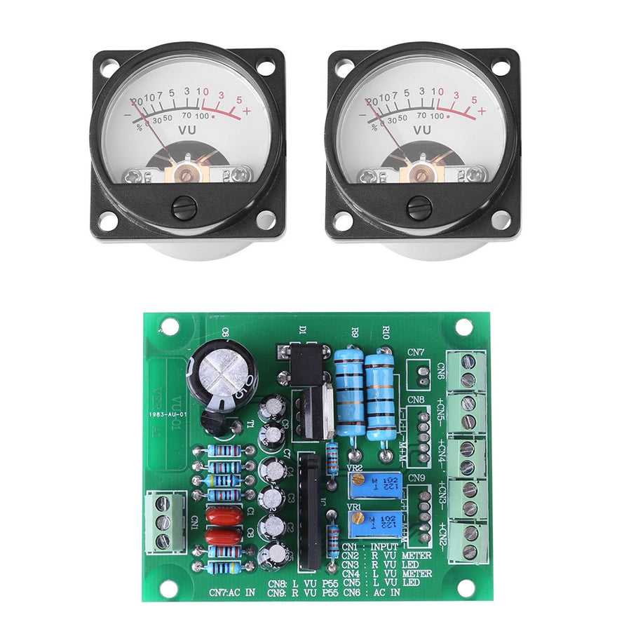 2Pcs VU Meter Warm Back Light Recording + Audio Level Amp with Driver Board Support Two Level Meter Backlight Power Supply Support Two Level Meter Backlight Power Supply