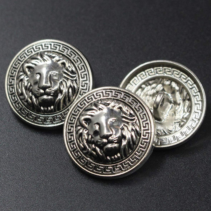 14 Pieces Silver Vintage Antique Metal Blazer Button Set - 3D Lion Head - for Blazer, Suits, Sport Coat,18mm 23mm
