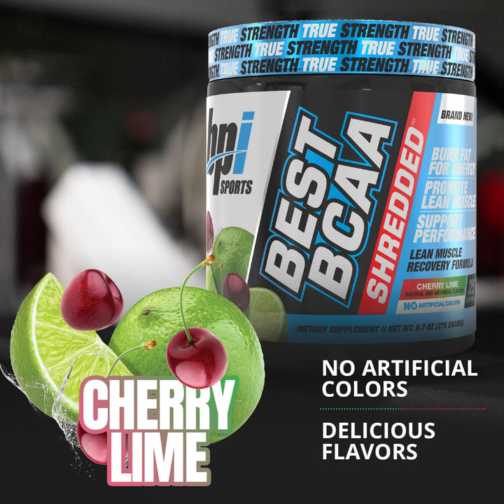 Best BCAA Shredded - Caffeine-Free Thermogenic Recovery Formula - BCAA Powder - Lean Muscle Building - Accelerated Recovery - Weight Loss - Hydration - Cherry Lime - 25 Servings - 9.7 oz.