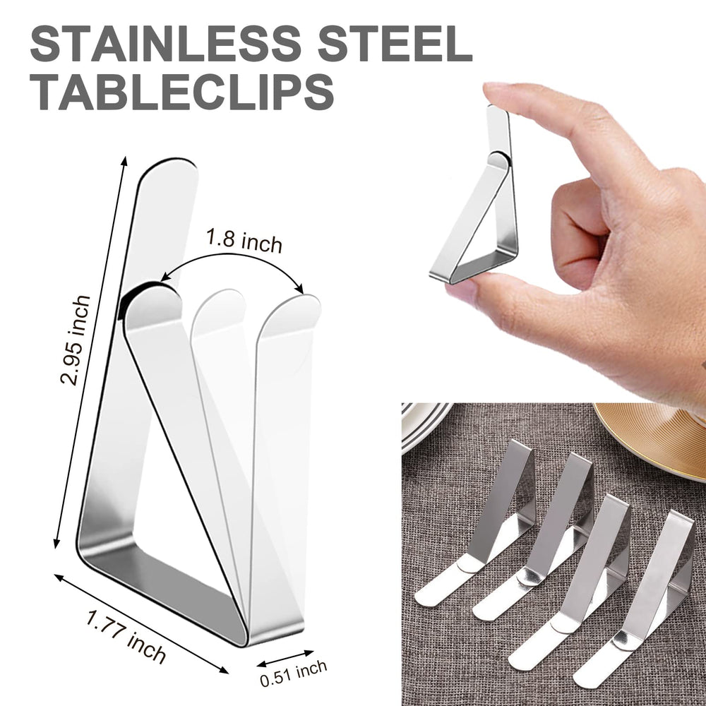 Tablecloth Clips 30 Packs Picnic Table Clips Flexible Stainless Steel Table Cloth Cover Clamps Table Cloth Holders Ideal for Picnics Marquees Weddings Graduation Party