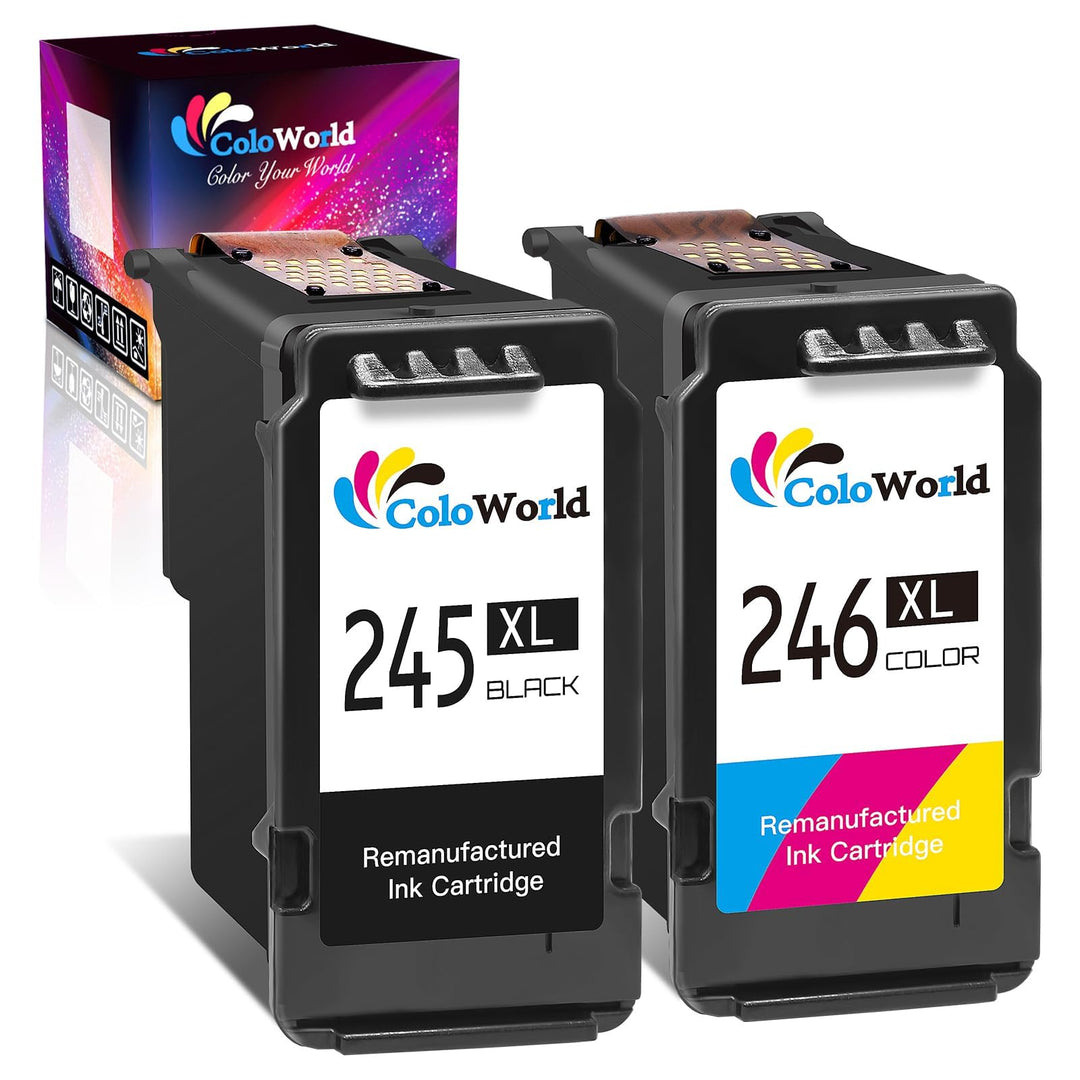 Remanufactured Ink Cartridge Replacement for Canon PG-245XL CL-246XL PG-243 CL-244 for Pixma MX492 MX490 TR4520 MG2522 MG2922 MG2520 MG2920 MG3022 iP2820 TS202 Printer (1 Black 1 Color)