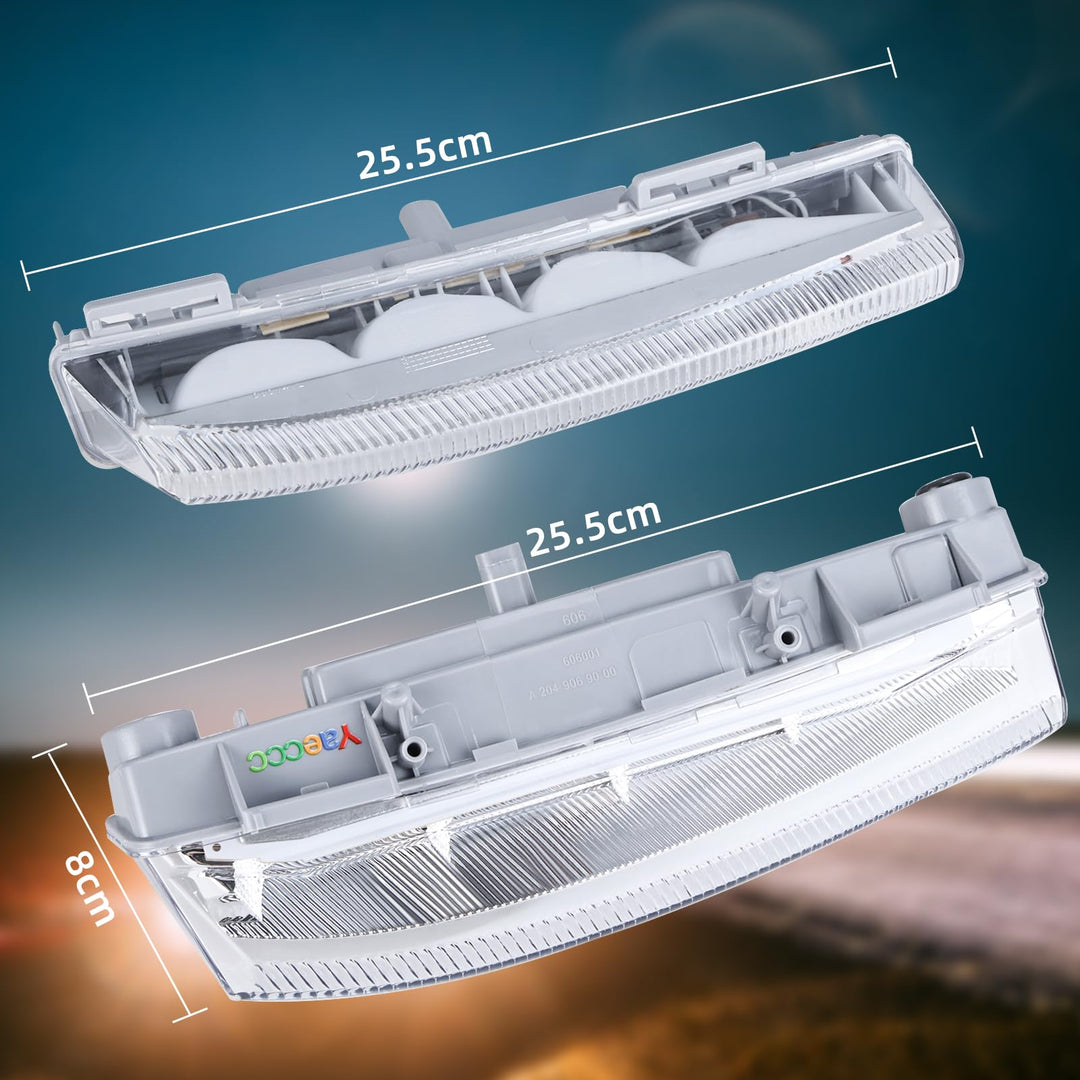Pair of Fog Lamp LED Daytime Running Lamp Fog Light Compatible with 2007-2015 Mercedes Benz C Class W204 C250 C300 C350 E Class W212 E350