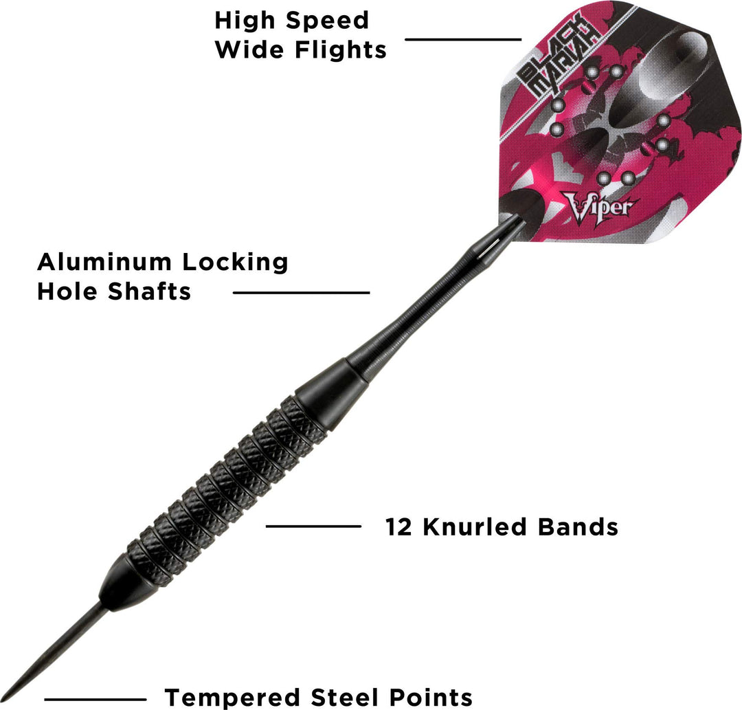 Black Mariah Steel Tip Darts, 22 Grams