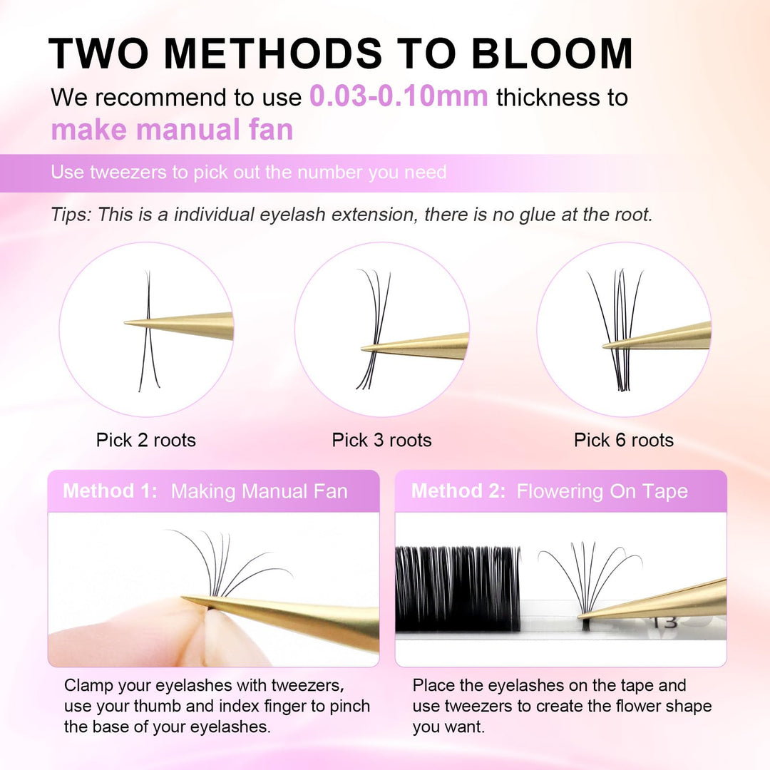 Eyelash Extensions Individual Lashes 0.20mm C curl 7-15mm Mix Tray Classic Matte Black Natural Faux Mink 16 rows